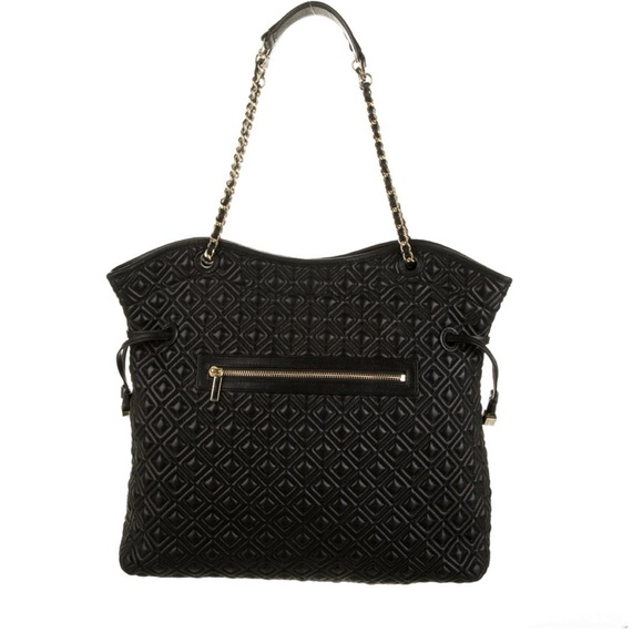 Tory Burch Marion Quilted Leather Slouchy Tote/Shoulder Bag in Black - Picture 3 of 13